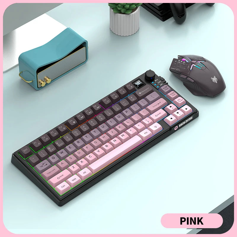 Premium Dual Modes (2.4G+Bluetooth) Keyboard Mouse Combo/Keyboard | Rechargeable | with Display Screen & Knob | Private Mold
