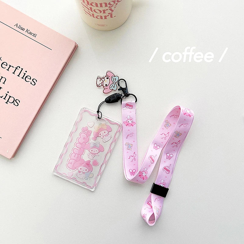 Sanrios Kuromi Cinnamoroll Purin Dog Photocard Bag Cute Cartoon My Melody Card Holders Student Id Credit Card Storage Case Bag
