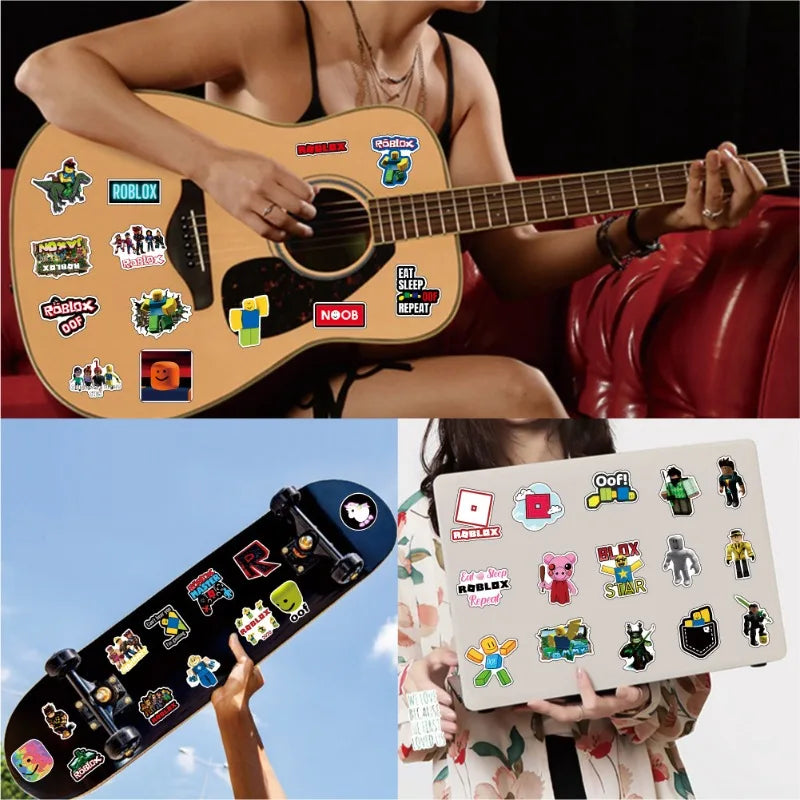 50/100pcs Game Roblox Cartoon Stickers Water Cup Luggage Notebook Scooter Graffiti Waterproof Stickers Student Gift Toy