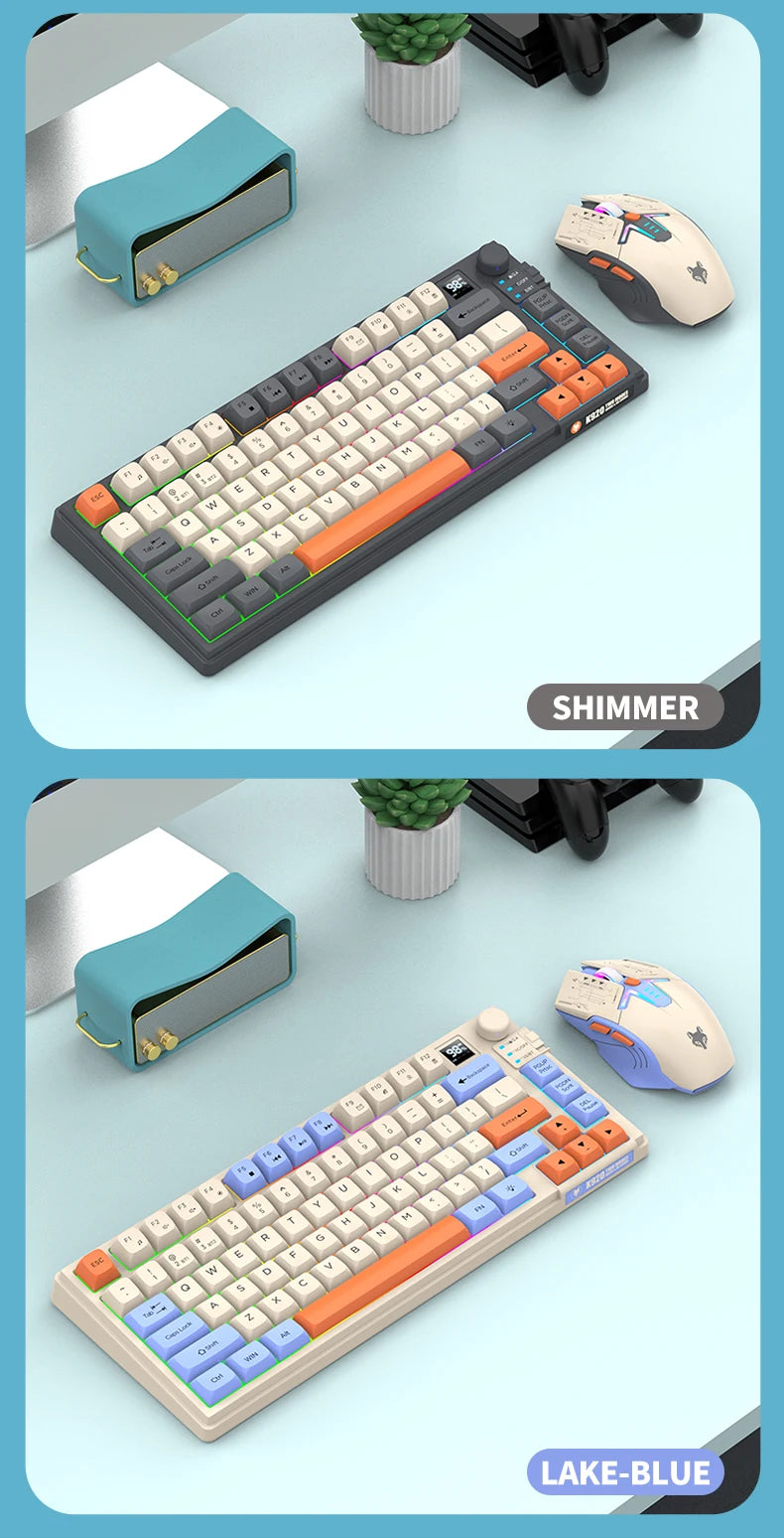Premium Dual Modes (2.4G+Bluetooth) Keyboard Mouse Combo/Keyboard | Rechargeable | with Display Screen & Knob | Private Mold
