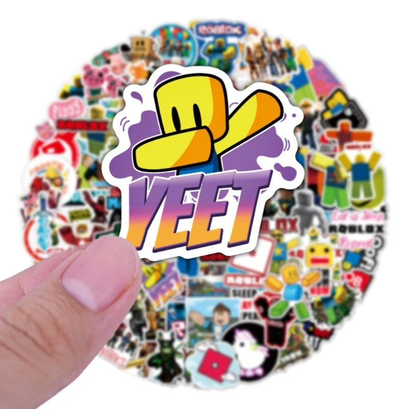 50/100pcs Game Roblox Cartoon Stickers Water Cup Luggage Notebook Scooter Graffiti Waterproof Stickers Student Gift Toy
