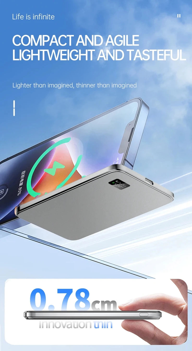 VIVO 50000mAh 3C Certification Thin Power Bank Ultra For MagSafe Magnetic Wireless Fast Charging Portable Battery Display