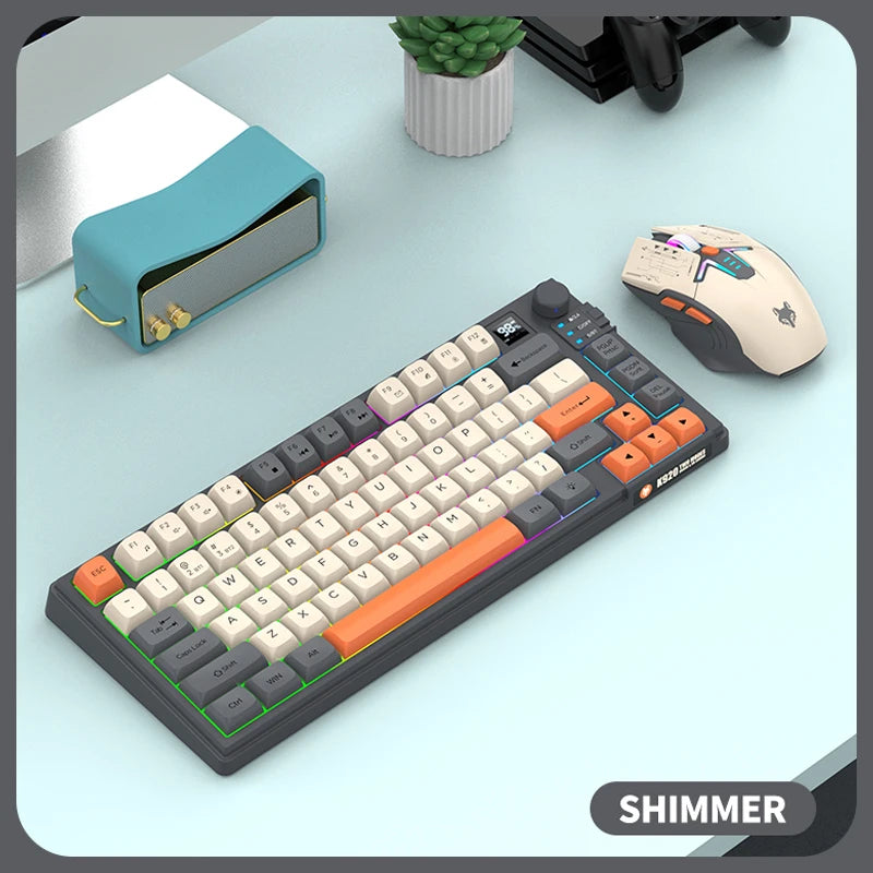Premium Dual Modes (2.4G+Bluetooth) Keyboard Mouse Combo/Keyboard | Rechargeable | with Display Screen & Knob | Private Mold