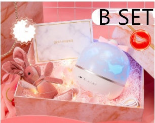 Star Moon Starry Sky Projector LED Night Light for Children Bedroom Decor Remote Control Rotating Baby Flashing Projection Lamp