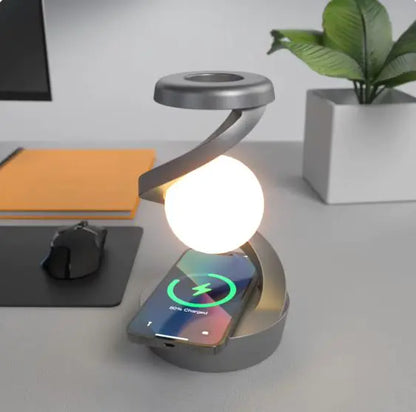 Rotating Moon Desk Lamp with Phone Charging