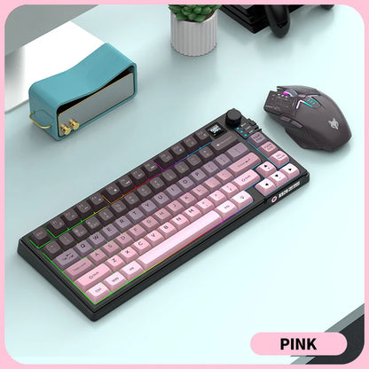 Premium Dual Modes (2.4G+Bluetooth) Keyboard Mouse Combo/Keyboard | Rechargeable | with Display Screen & Knob |  Private Mold