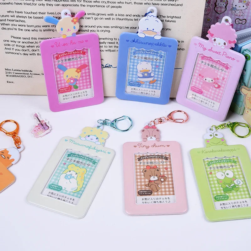 Sanrios Kuromi Cinnamoroll Purin Dog Photocard Bag Cute Cartoon My Melody Card Holders Student Id Credit Card Storage Case Bag
