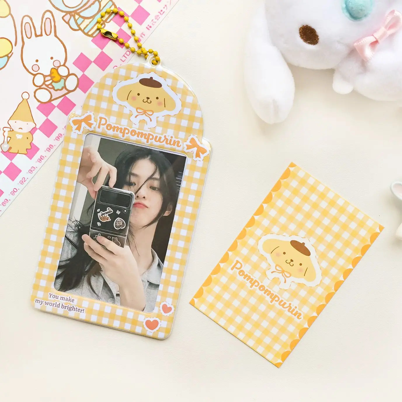 Sanrios Kuromi Cinnamoroll Purin Dog Photocard Bag Cute Cartoon My Melody Card Holders Student Id Credit Card Storage Case Bag