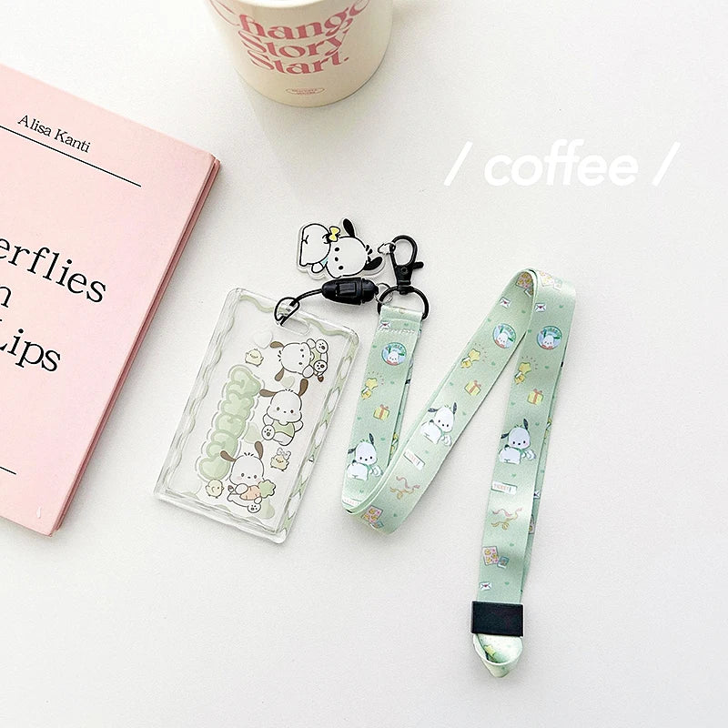 Sanrios Kuromi Cinnamoroll Purin Dog Photocard Bag Cute Cartoon My Melody Card Holders Student Id Credit Card Storage Case Bag
