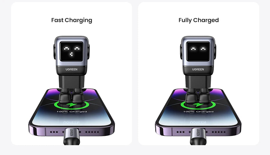 UGREEN 65W GaN Charger Uno Robot Design PD Fast Charger PPS PD3.0 for iPhone 17 16 15 Fast Charge for Xiaomi Laptop Macbook Pro
