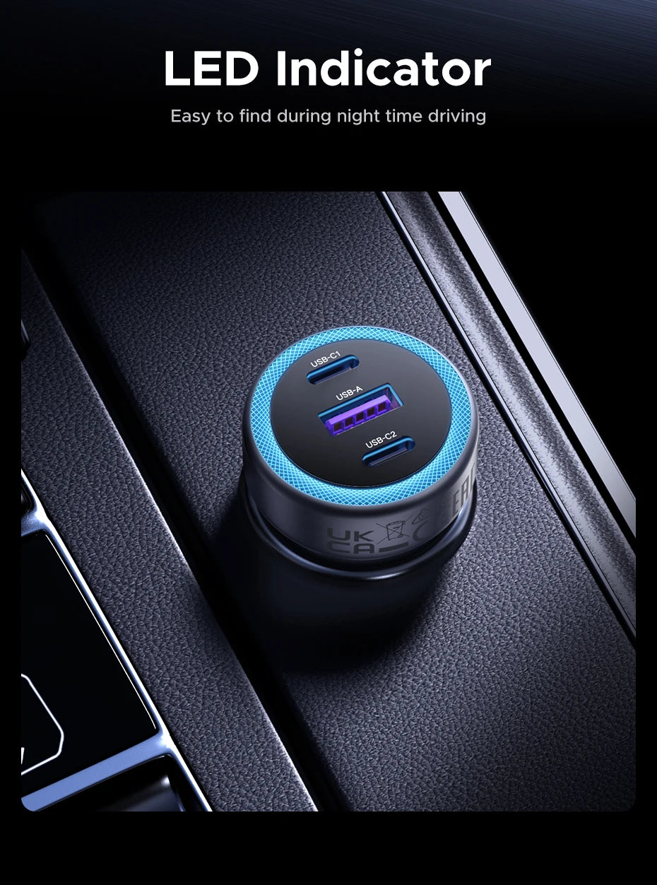UGREEN Car Charger PD30W USB C Fast Charger for iPhone 17 16 15 Fast Charging for Mobile Phone USB C Car Charger