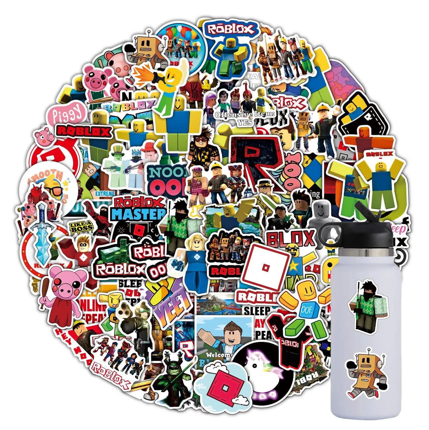 50/100pcs Game Roblox Cartoon Stickers Water Cup Luggage Notebook Scooter Graffiti Waterproof Stickers Student Gift Toy