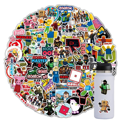 50/100pcs Game Roblox Cartoon Stickers Water Cup Luggage Notebook Scooter Graffiti Waterproof Stickers Student Gift Toy