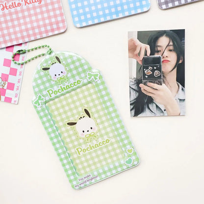 Sanrios Kuromi Cinnamoroll Purin Dog Photocard Bag Cute Cartoon My Melody Card Holders Student Id Credit Card Storage Case Bag