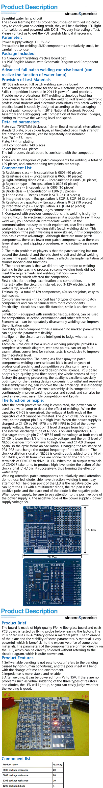 SMD NE555 CD4017 Rotating Flashing LED Components SMT LQFP44 Soldering Practice Board Electronic Circuit Training Suite DIY Kit