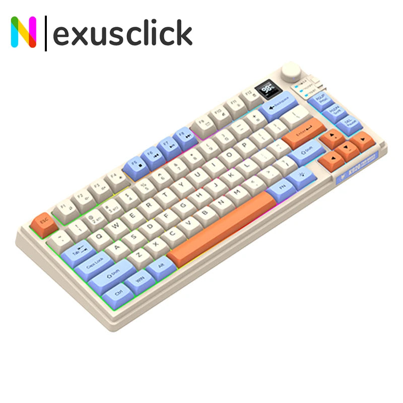 Premium Dual Modes (2.4G+Bluetooth) Keyboard Mouse Combo/Keyboard | Rechargeable | with Display Screen & Knob |  Private Mold