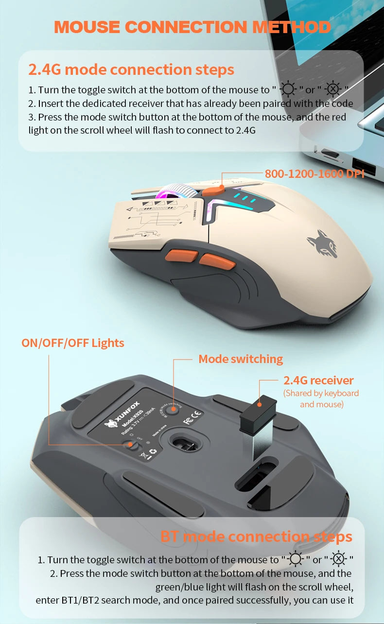 Premium Dual Modes (2.4G+Bluetooth) Keyboard Mouse Combo/Keyboard | Rechargeable | with Display Screen & Knob |  Private Mold