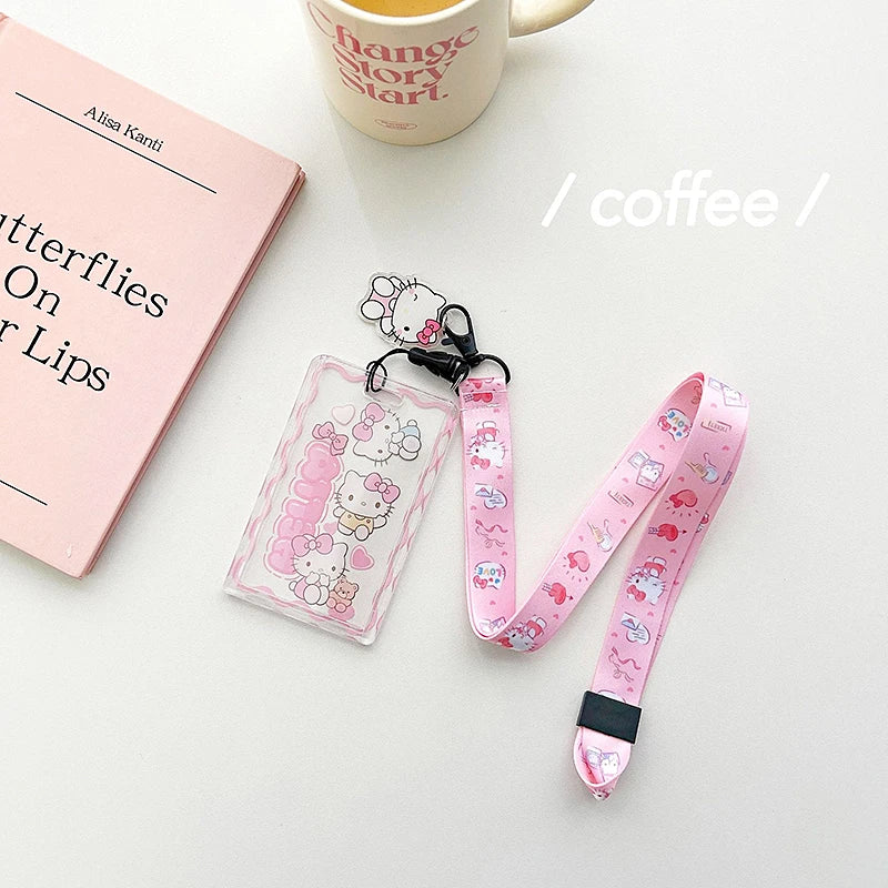 Sanrios Kuromi Cinnamoroll Purin Dog Photocard Bag Cute Cartoon My Melody Card Holders Student Id Credit Card Storage Case Bag