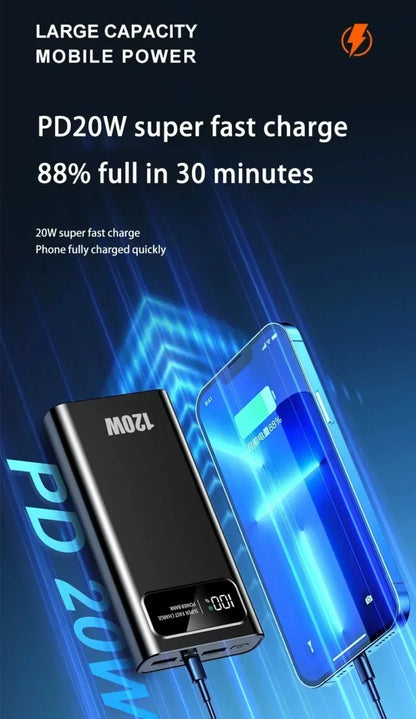 Xiaomi 50000mAh Power Bank Ultra Large Capacity 120W Super Fast Charging Portable External Battery With LED Digital Display