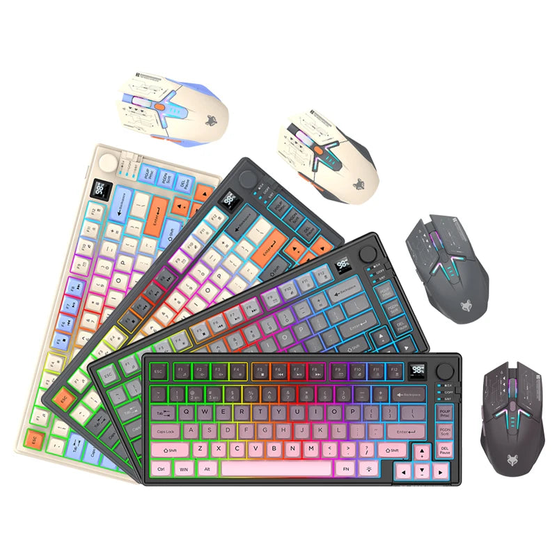Premium Dual Modes (2.4G+Bluetooth) Keyboard Mouse Combo/Keyboard | Rechargeable | with Display Screen & Knob |  Private Mold