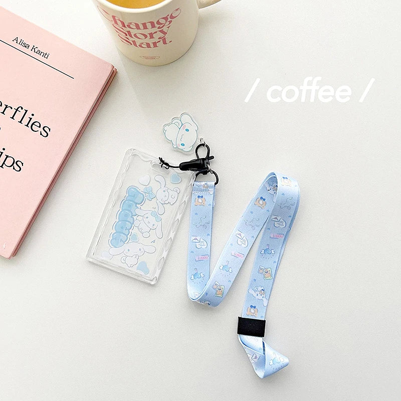 Sanrios Kuromi Cinnamoroll Purin Dog Photocard Bag Cute Cartoon My Melody Card Holders Student Id Credit Card Storage Case Bag