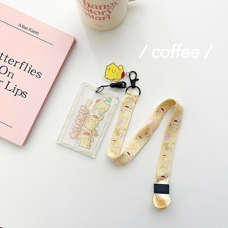 Sanrios Kuromi Cinnamoroll Purin Dog Photocard Bag Cute Cartoon My Melody Card Holders Student Id Credit Card Storage Case Bag