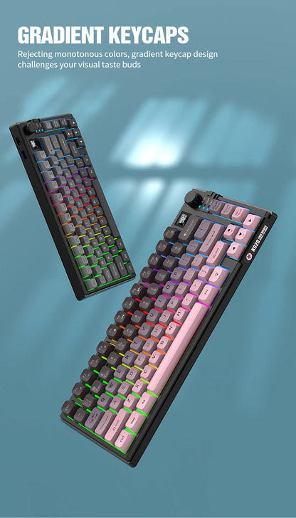 Premium Dual Modes (2.4G+Bluetooth) Keyboard Mouse Combo/Keyboard | Rechargeable | with Display Screen & Knob |  Private Mold