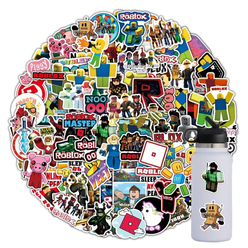50/100pcs Game Roblox Cartoon Stickers Water Cup Luggage Notebook Scooter Graffiti Waterproof Stickers Student Gift Toy