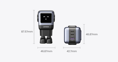 UGREEN 65W GaN Charger Uno Robot Design PD Fast Charger PPS PD3.0 for iPhone 17 16 15 Fast Charge for Xiaomi Laptop Macbook Pro