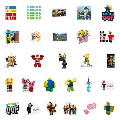 50/100pcs Game Roblox Cartoon Stickers Water Cup Luggage Notebook Scooter Graffiti Waterproof Stickers Student Gift Toy
