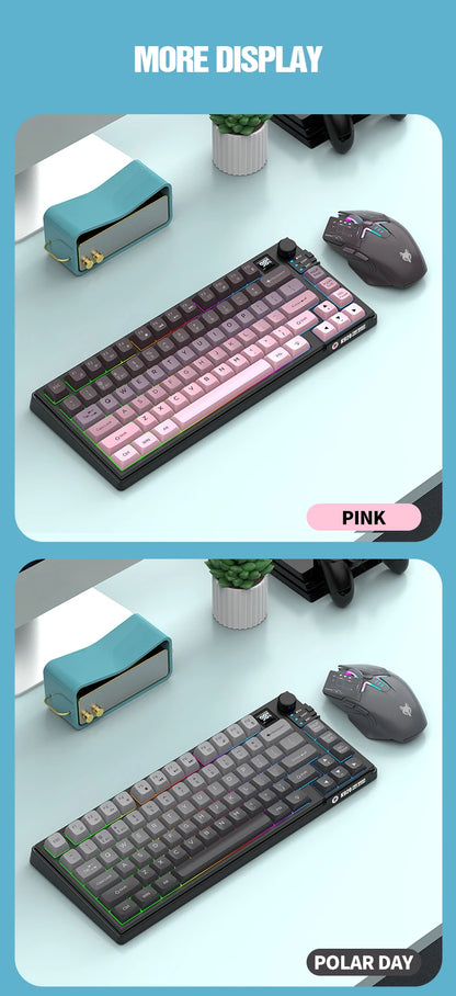 Premium Dual Modes (2.4G+Bluetooth) Keyboard Mouse Combo/Keyboard | Rechargeable | with Display Screen & Knob |  Private Mold
