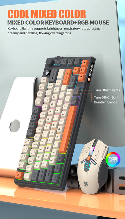 Premium Dual Modes (2.4G+Bluetooth) Keyboard Mouse Combo/Keyboard | Rechargeable | with Display Screen & Knob |  Private Mold
