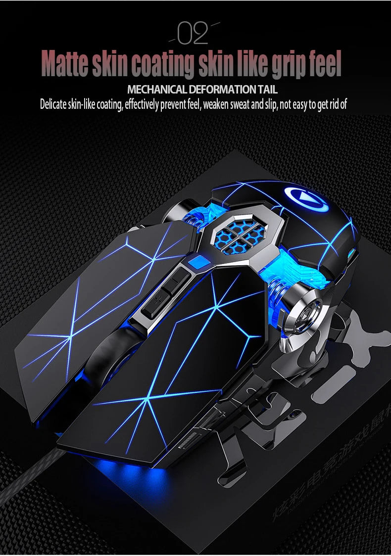 GX2 Wired Combination 104 Keys Mechanical Feel Keyboard and Mouse Replaceable Waterproof RGB Backlight Keyboard And Mouse Cover,