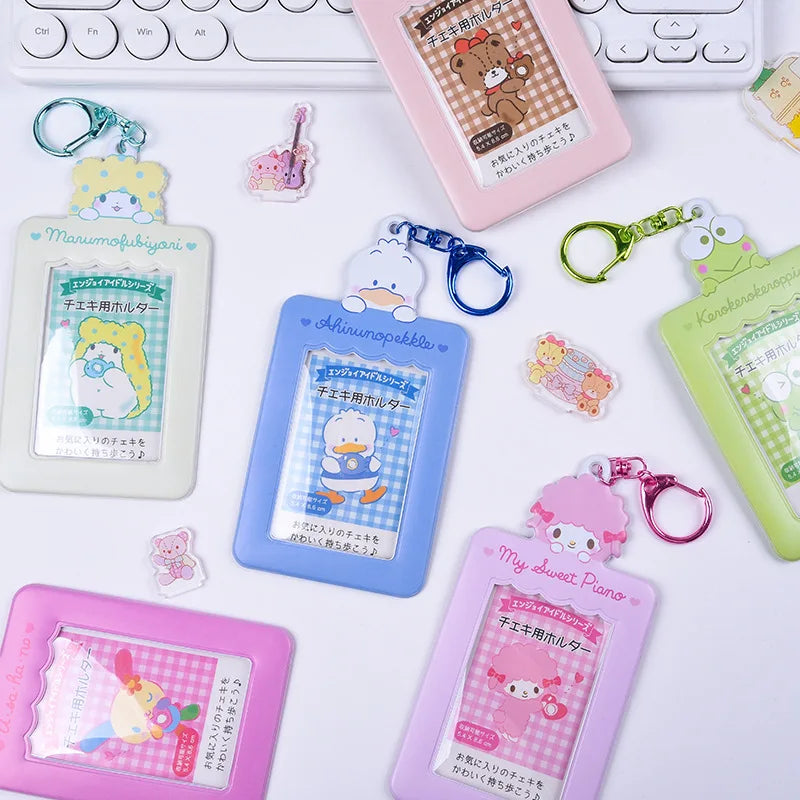Sanrios Kuromi Cinnamoroll Purin Dog Photocard Bag Cute Cartoon My Melody Card Holders Student Id Credit Card Storage Case Bag