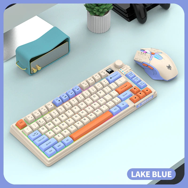 Premium Dual Modes (2.4G+Bluetooth) Keyboard Mouse Combo/Keyboard | Rechargeable | with Display Screen & Knob |  Private Mold