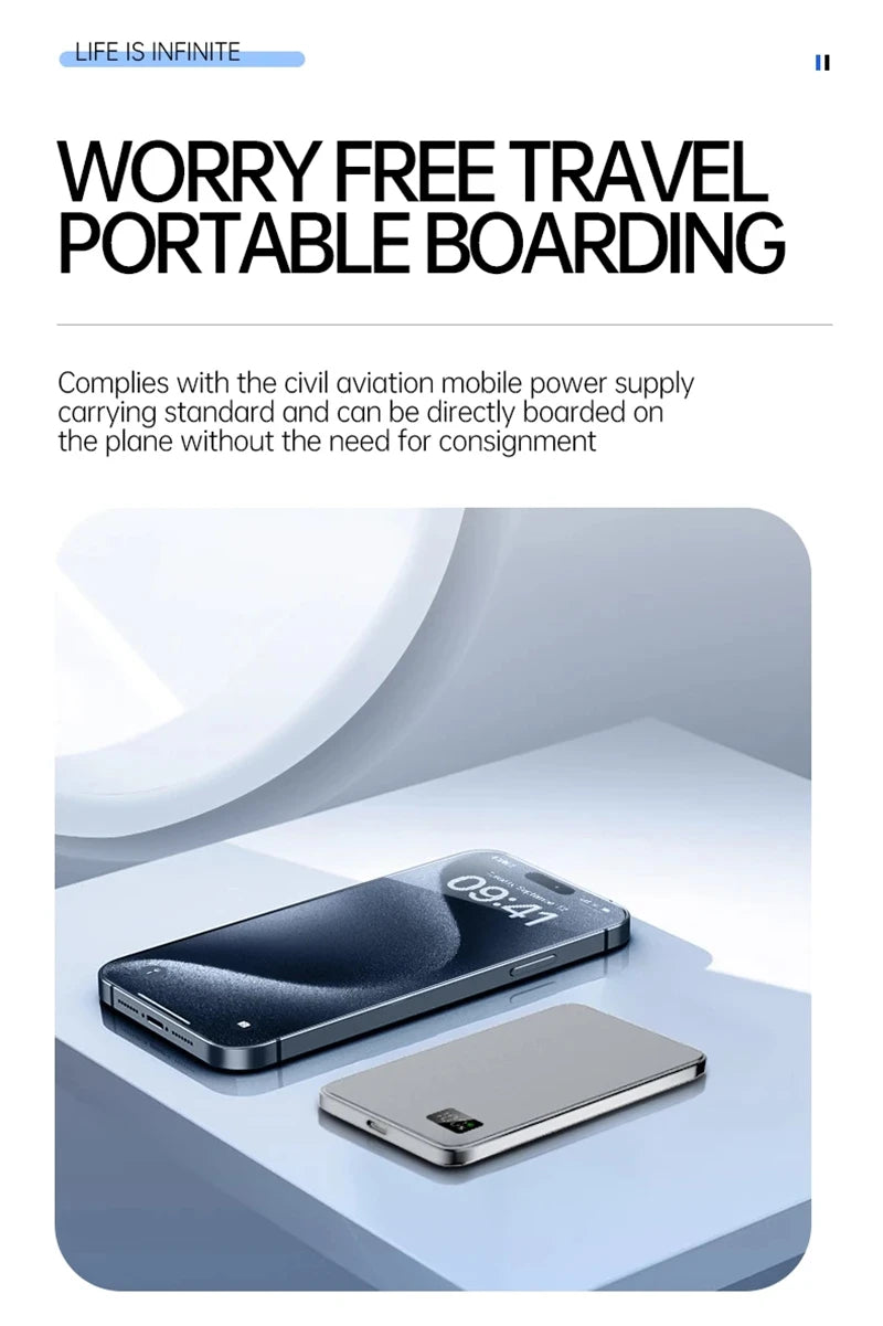 VIVO 50000mAh 3C Certification Thin Power Bank Ultra For MagSafe Magnetic Wireless Fast Charging Portable Battery Display