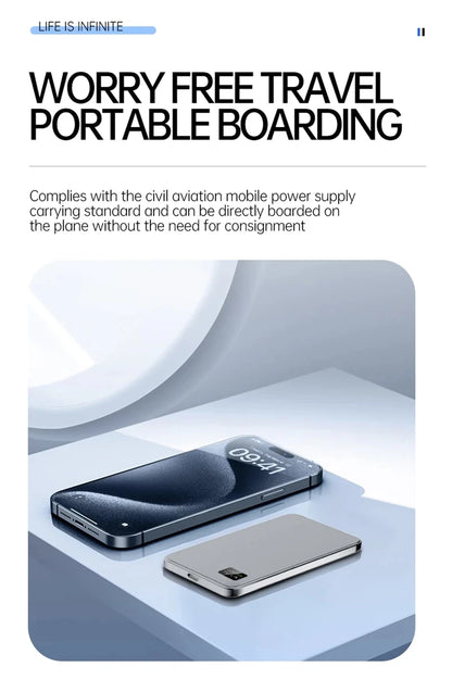 VIVO 50000mAh 3C Certification Thin Power Bank Ultra For MagSafe Magnetic Wireless Fast Charging Portable Battery Display