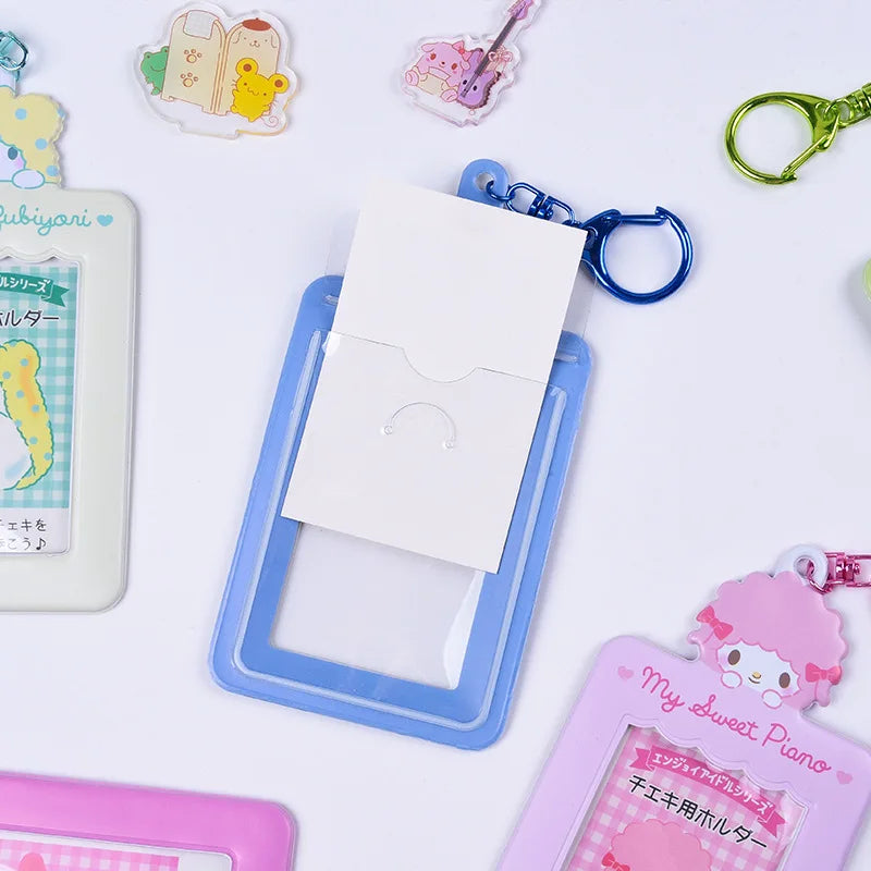 Sanrios Kuromi Cinnamoroll Purin Dog Photocard Bag Cute Cartoon My Melody Card Holders Student Id Credit Card Storage Case Bag