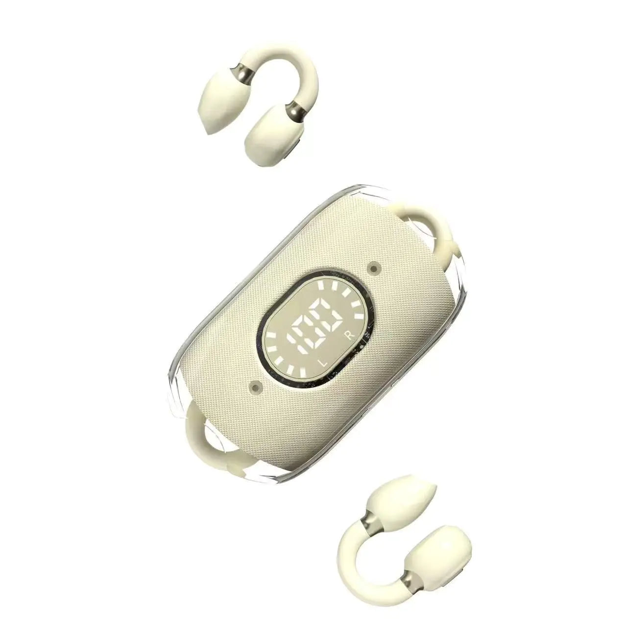 Naneriy 60Hrs Playtime Clip On Earbuds Ergonomic Design Compliant Open Ear Headphones and Bluetooth 5.3 for Running Headphones、Gym Headphones and Sport Earbuds IPX6 Workout Headphones Open Earbuds