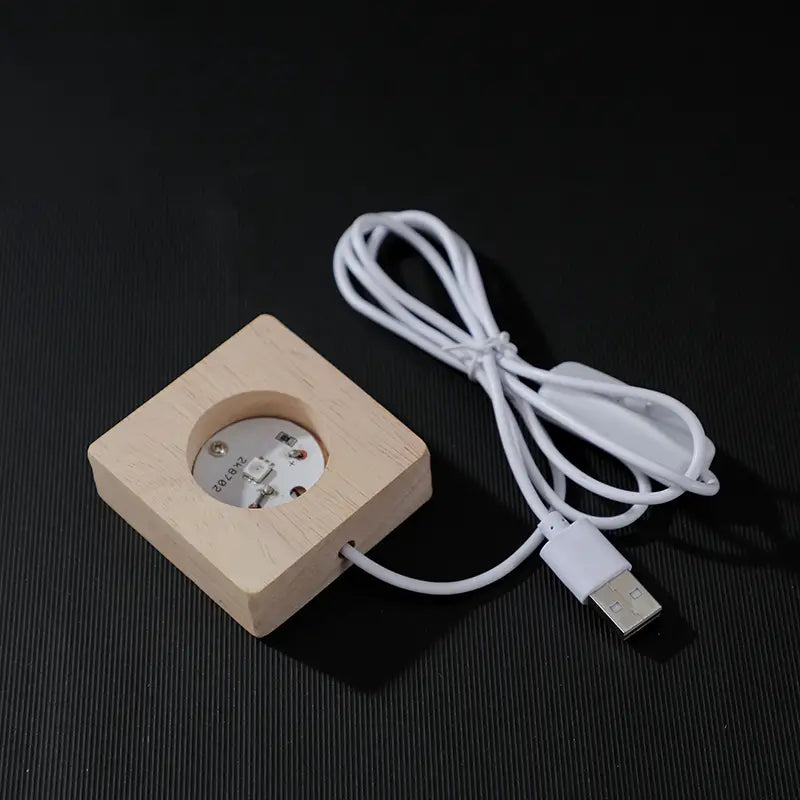 Moon Milky Way Glass Crystal Cube Night Light Ornament